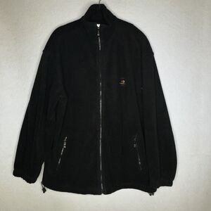 Santa Cruz California Fleece Full Zip Santco Black Made in USA See Measurement